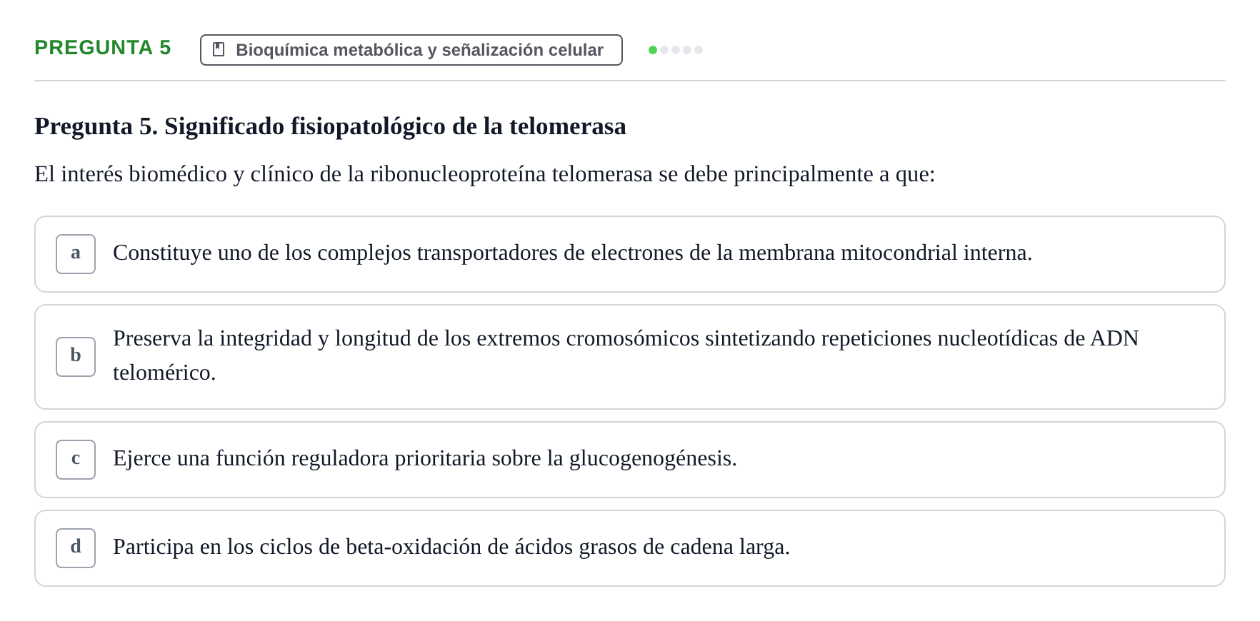 Enunciado: Pregunta 5
