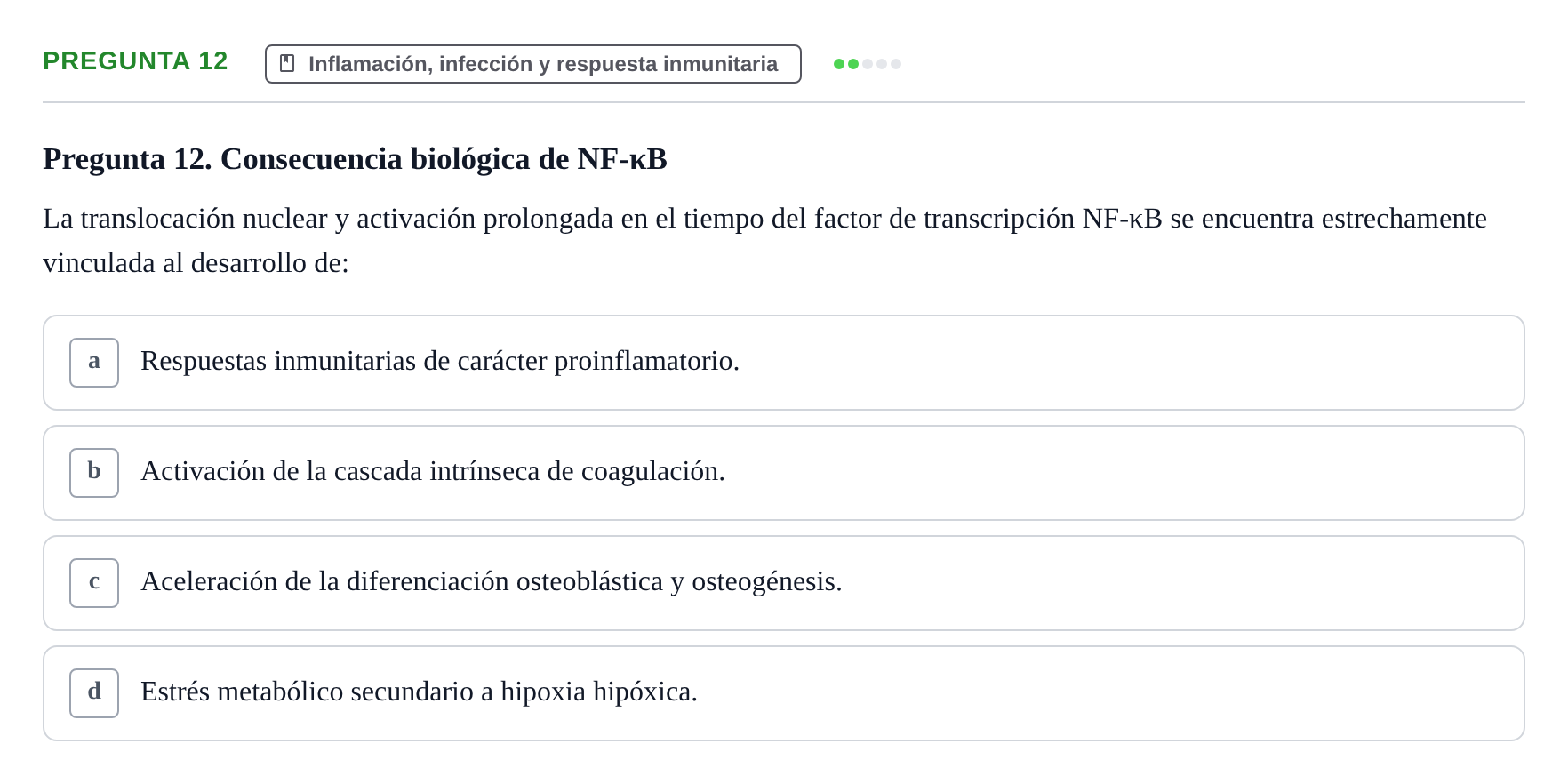 Enunciado: Pregunta 12