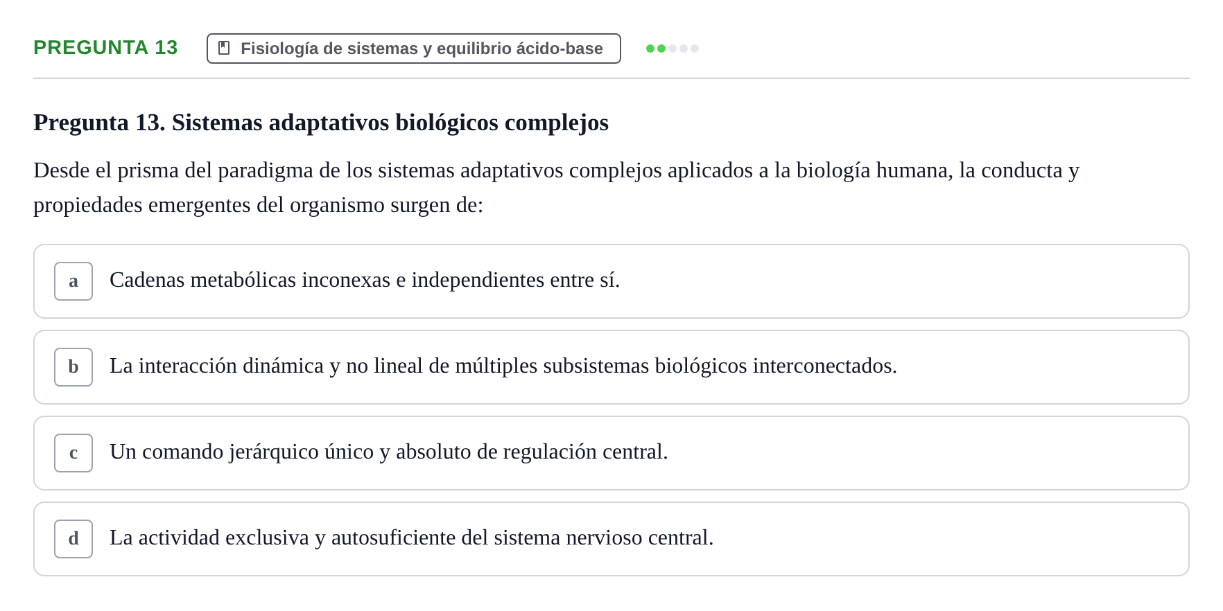 Enunciado: Pregunta 13