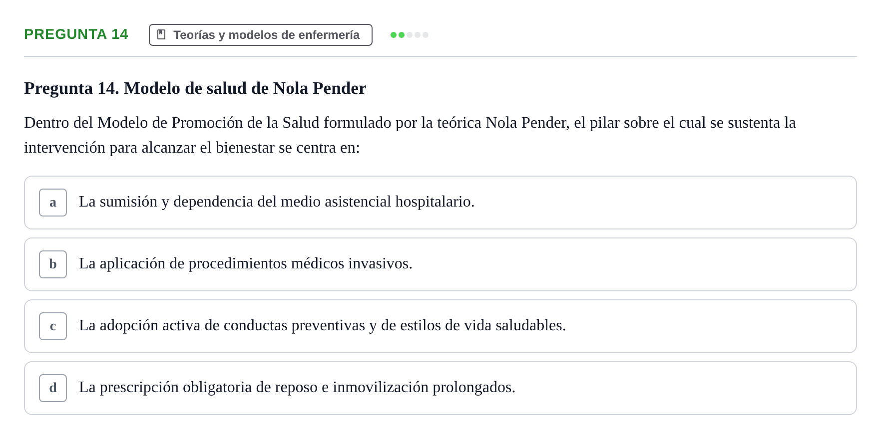 Enunciado: Pregunta 14