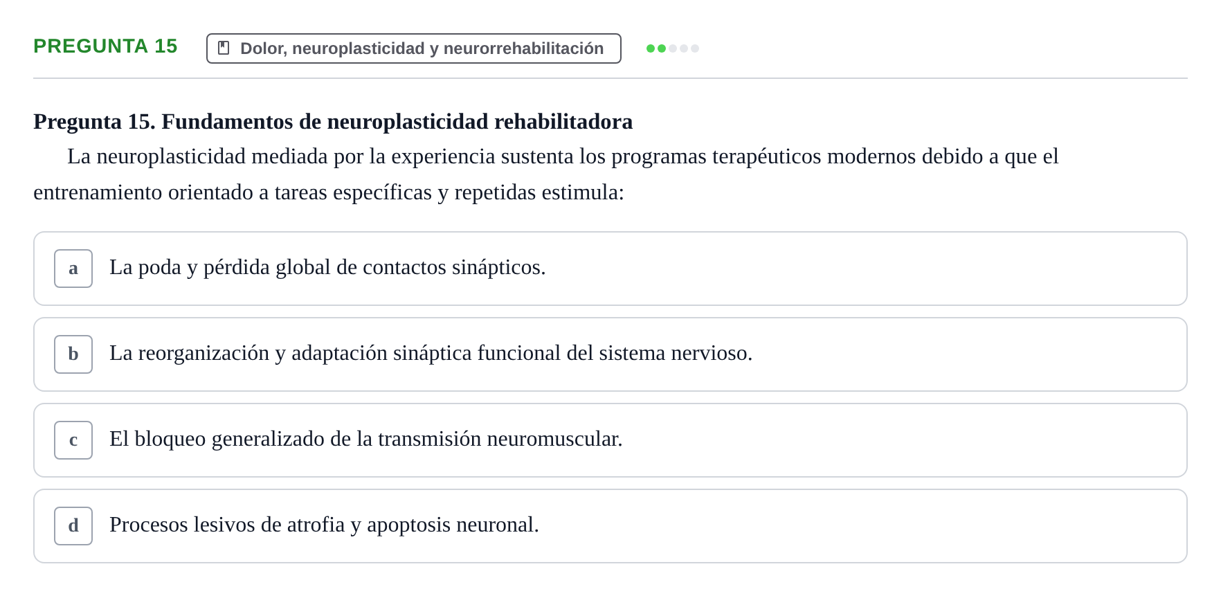 Enunciado: Pregunta 15