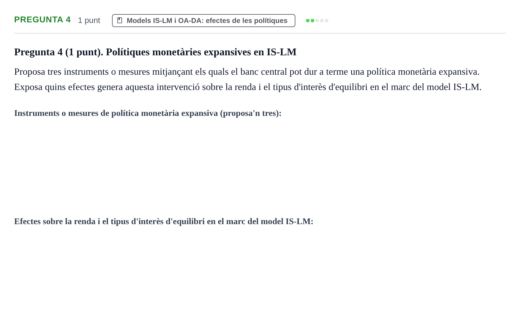 Enunciado: Pregunta 4 · Introducció a l’Economia UDG Juny 2017