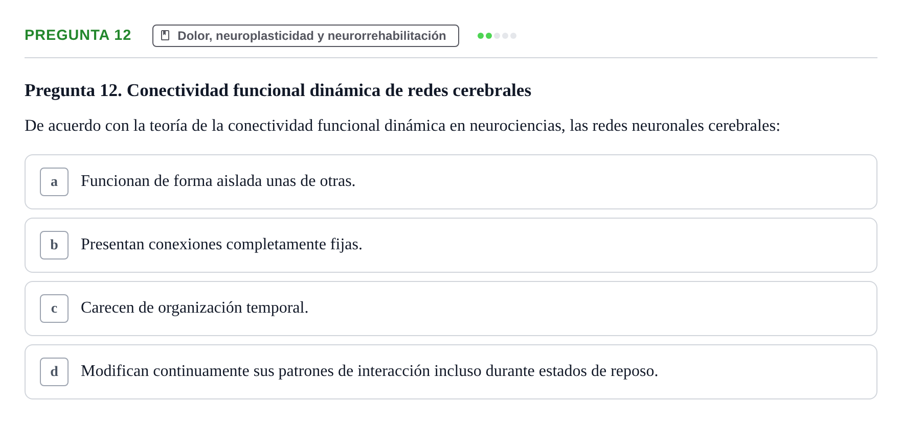 Enunciado: Pregunta 12