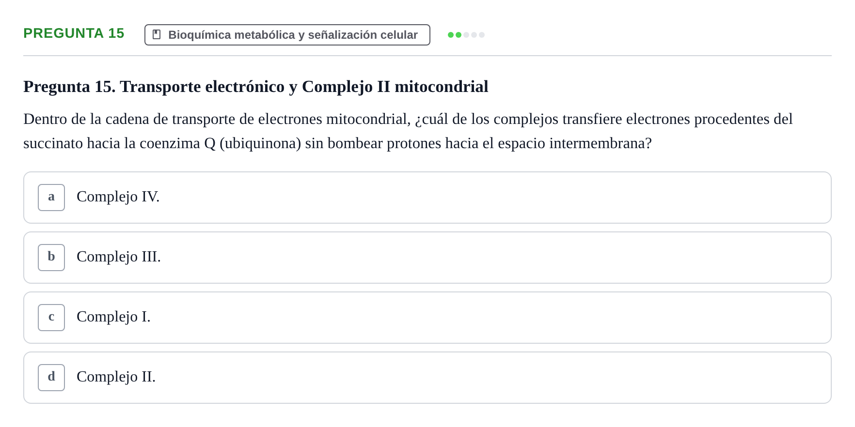 Enunciado: Pregunta 15
