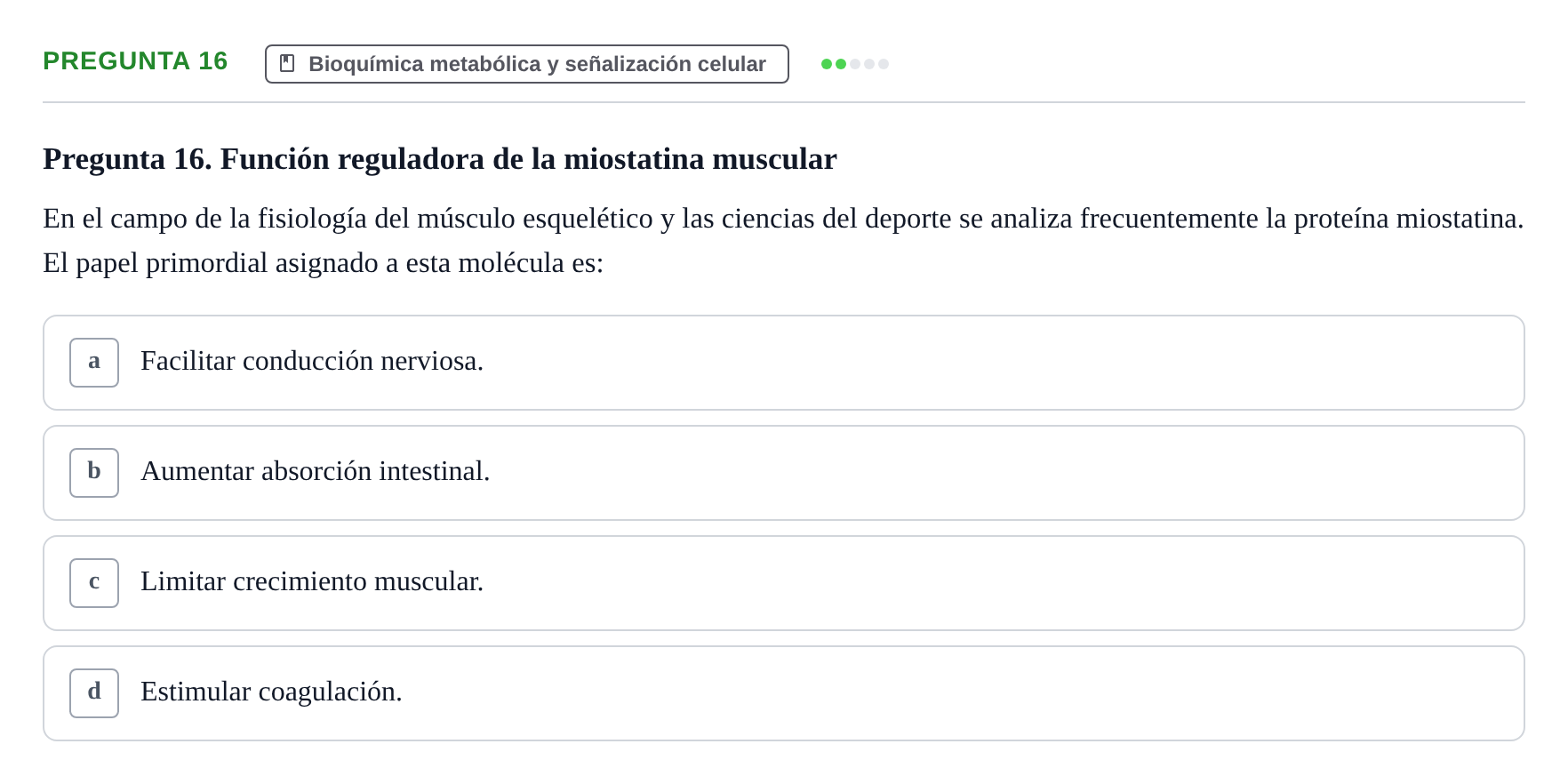 Enunciado: Pregunta 16