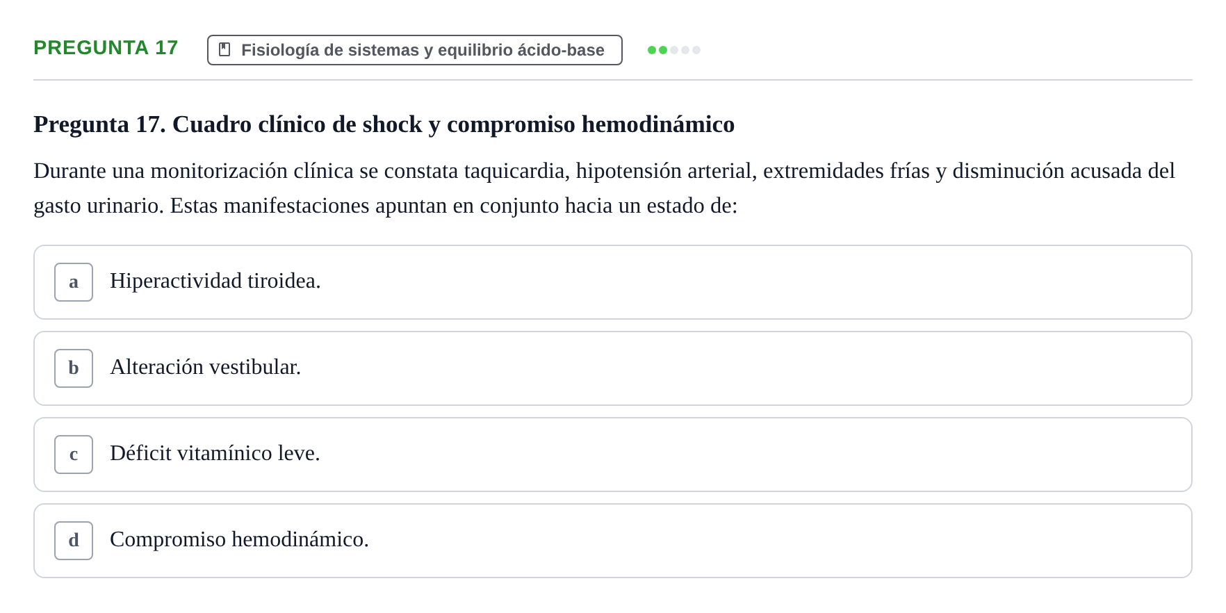 Enunciado: Pregunta 17