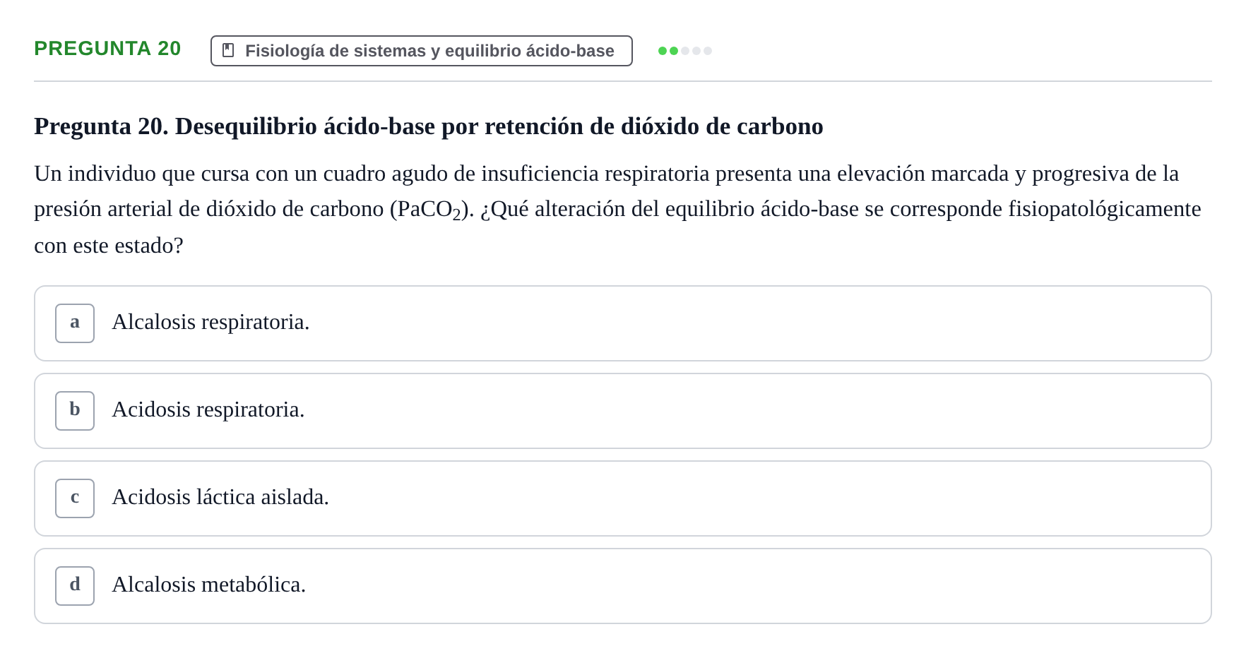 Enunciado: Pregunta 20