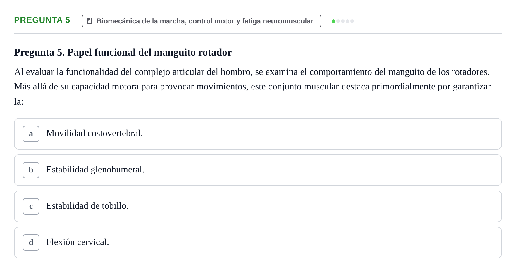 Enunciado: Pregunta 5