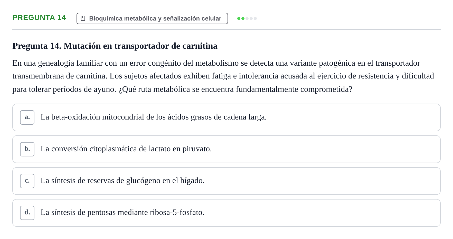 Enunciado: Pregunta 14