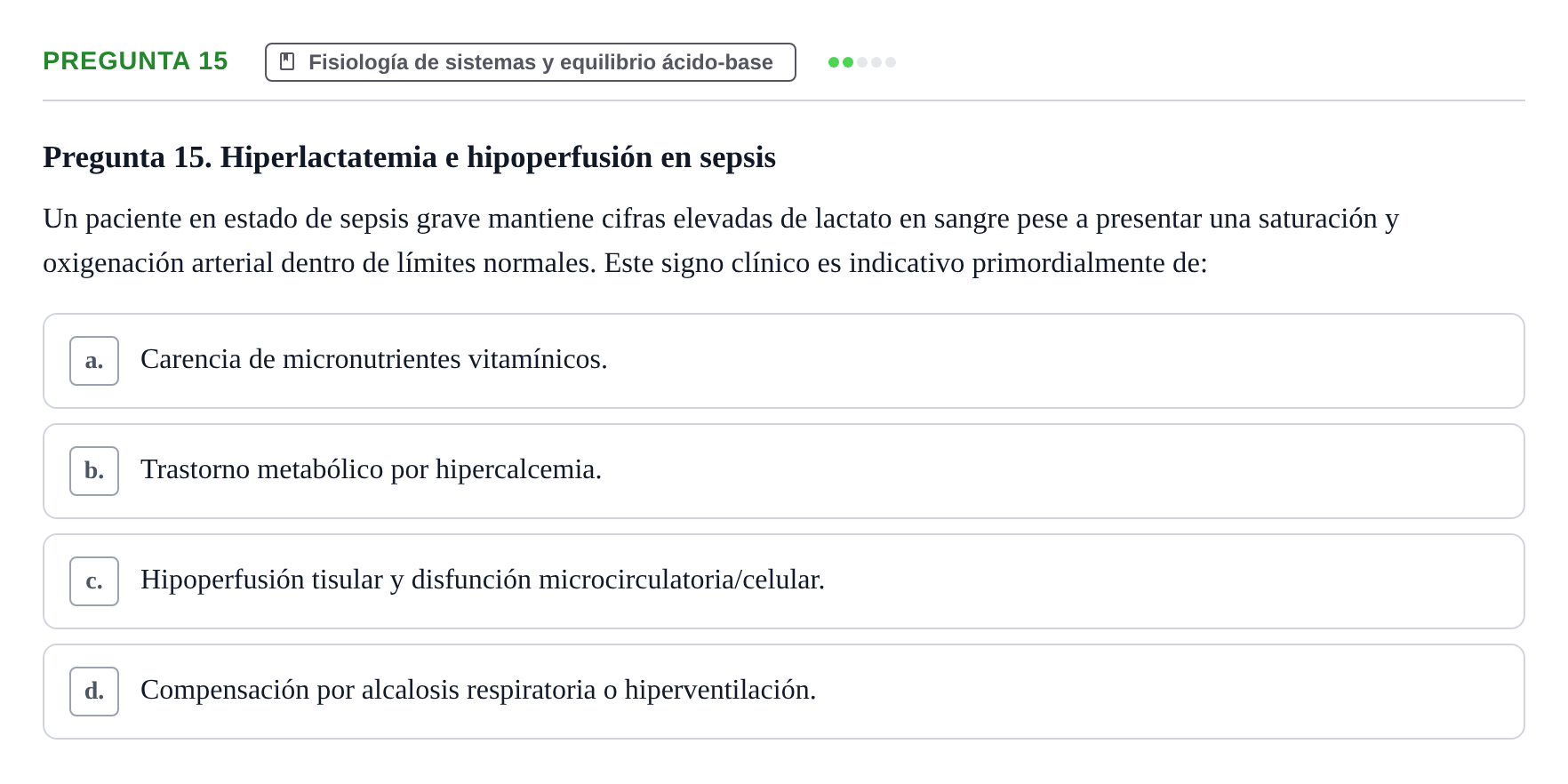 Enunciado: Pregunta 15