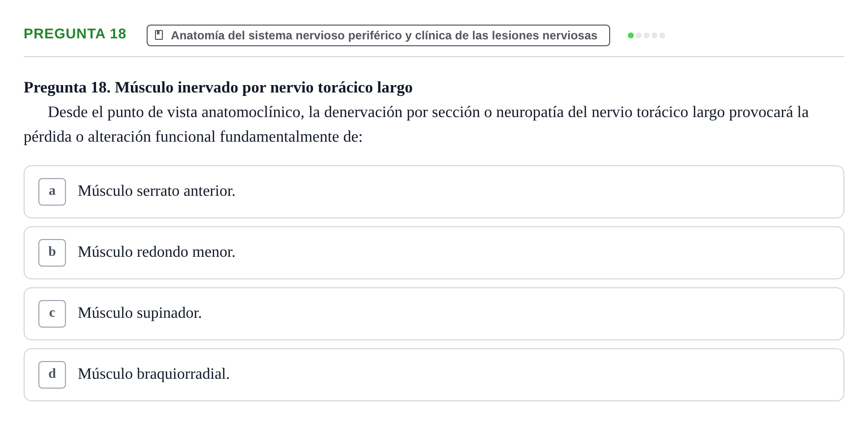 Enunciado: Pregunta 18