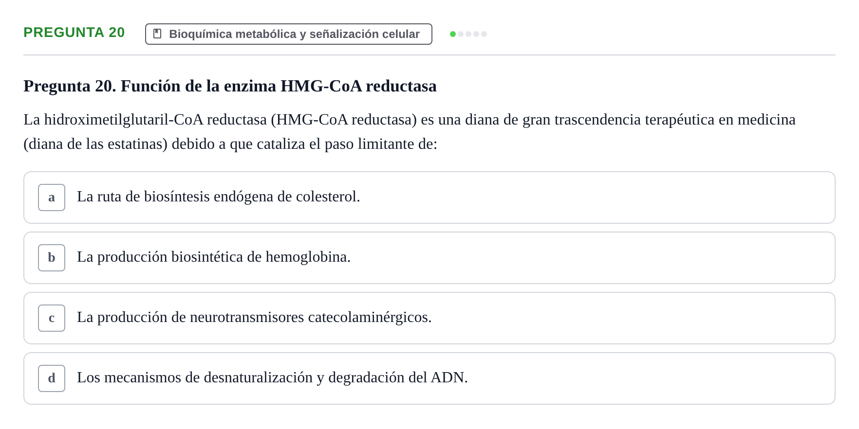 Enunciado: Pregunta 20