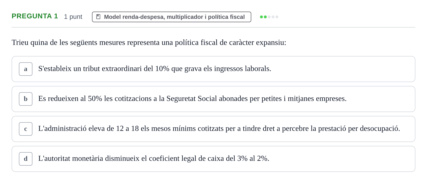 Enunciado: Pregunta 1 · Introducció a l’Economia UDG 2018
