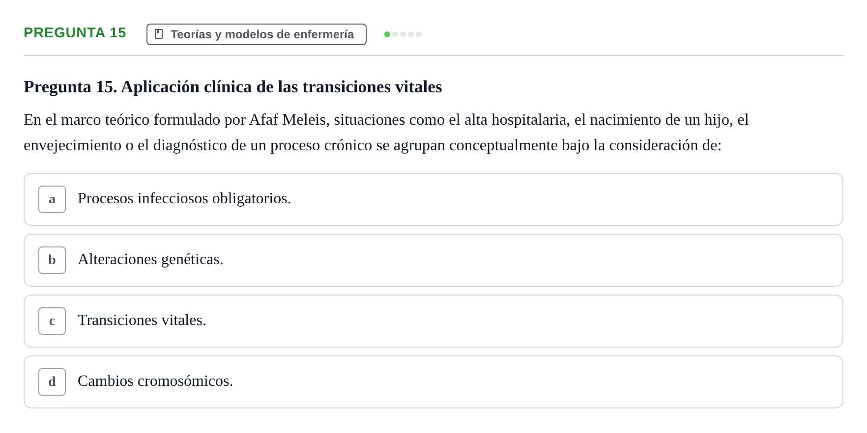 Enunciado: Pregunta 15