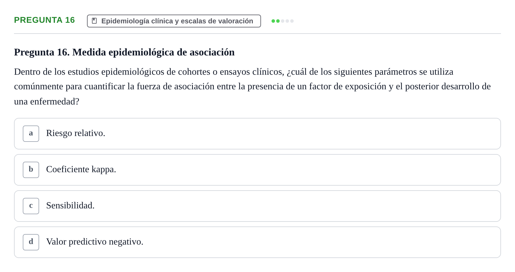 Enunciado: Pregunta 16