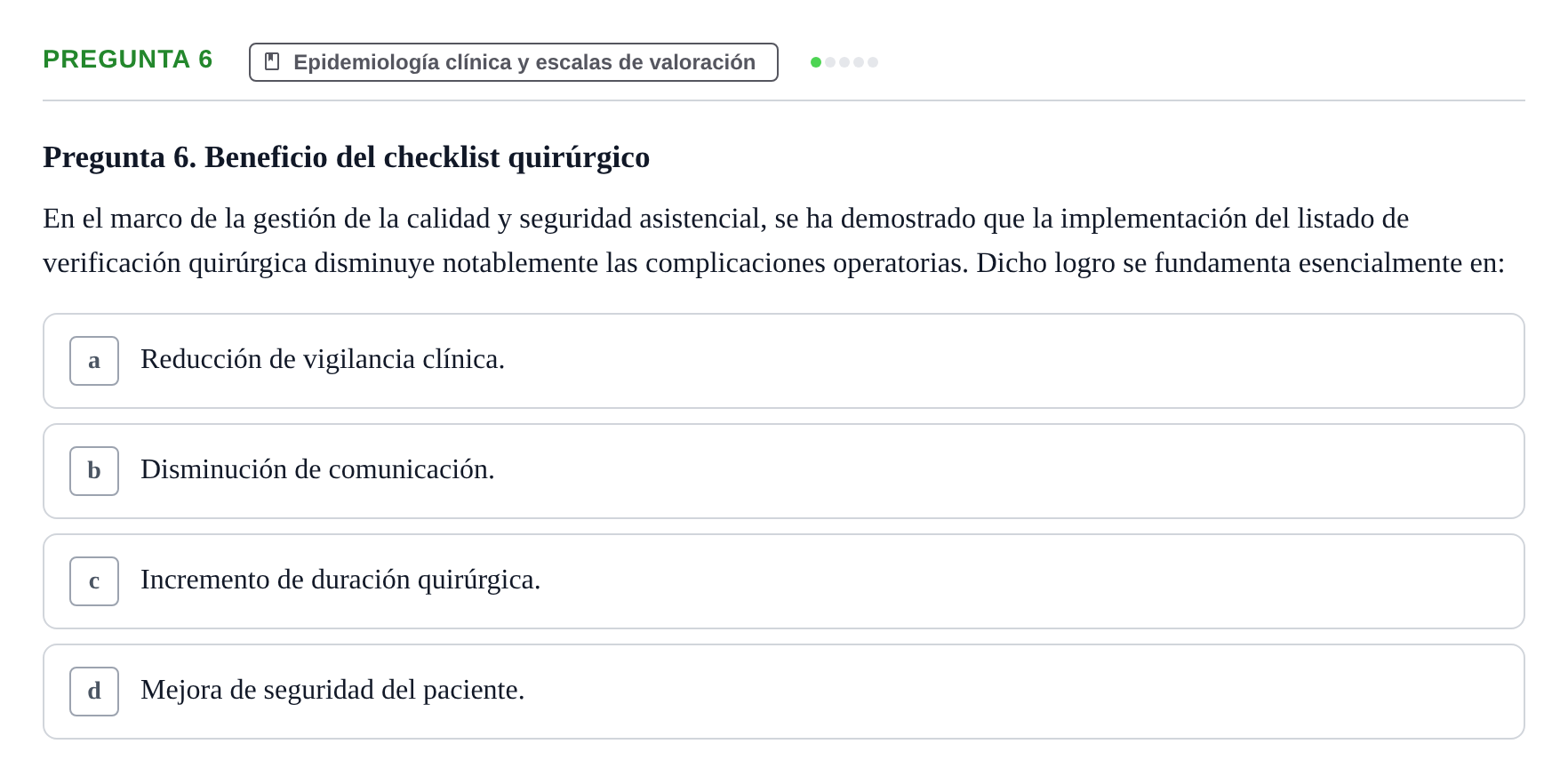 Enunciado: Pregunta 6