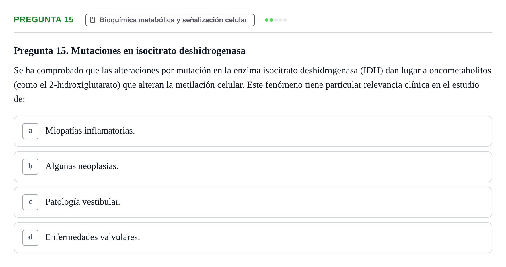 Enunciado: Pregunta 15