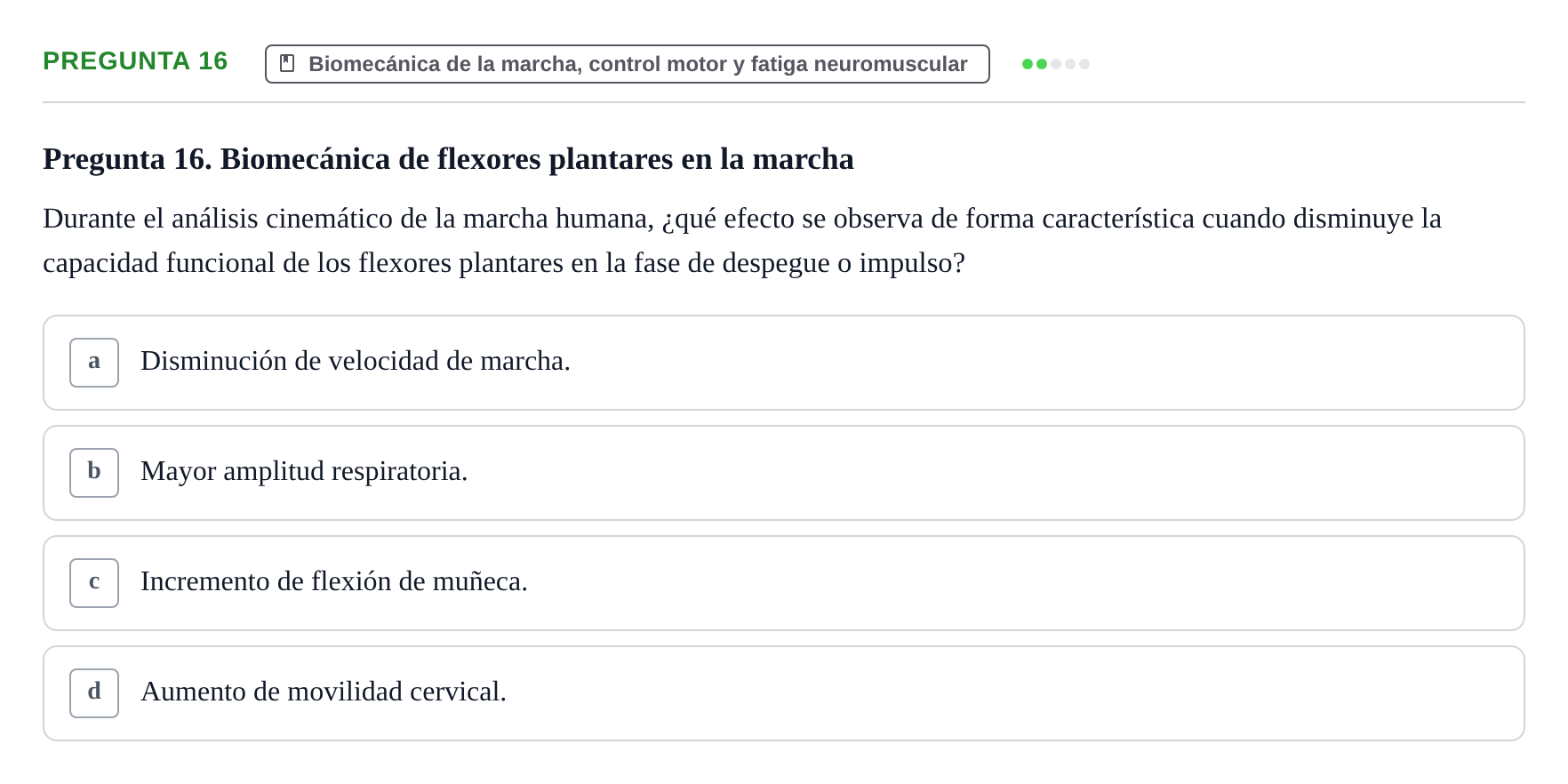 Enunciado: Pregunta 16