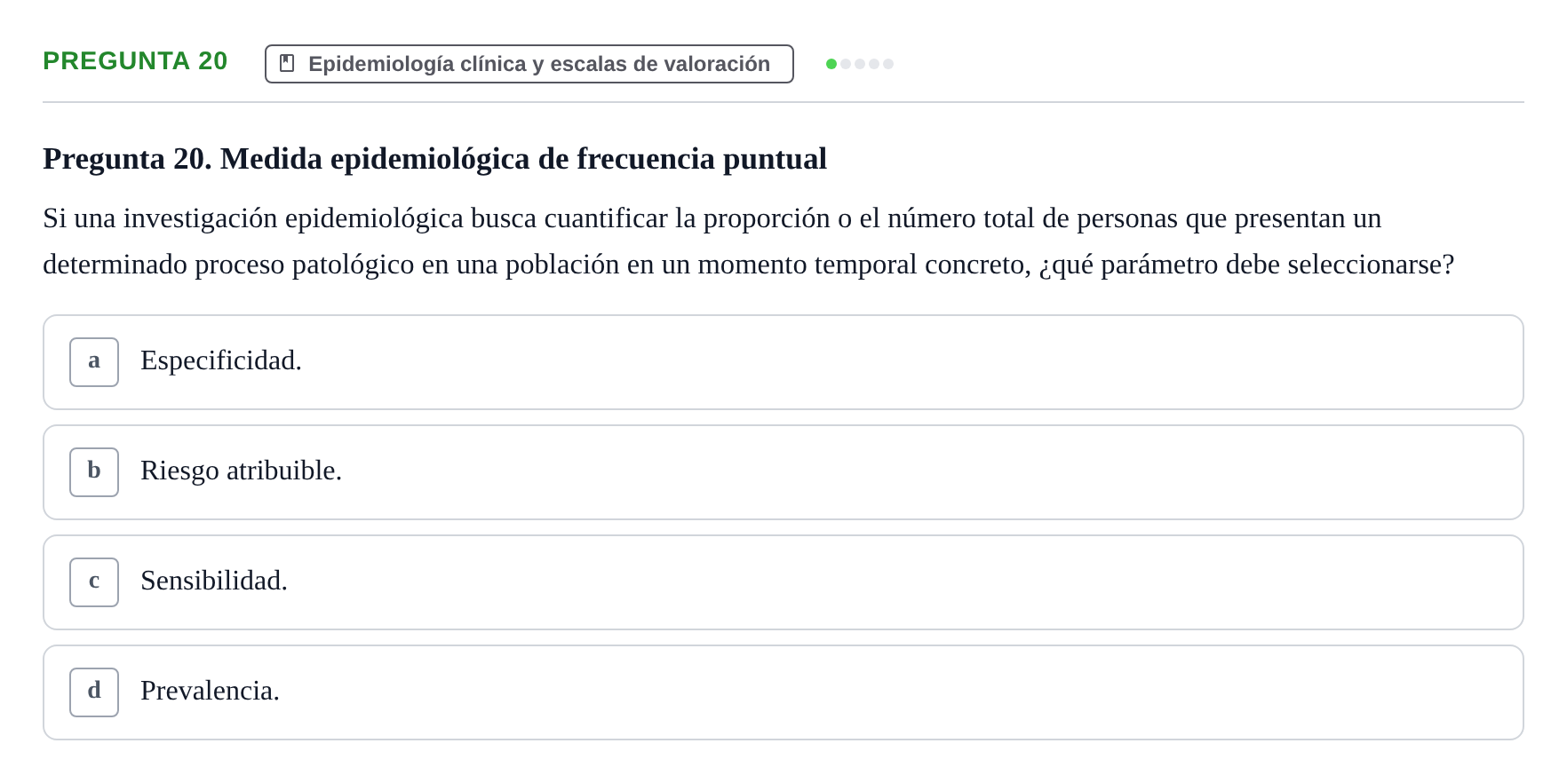 Enunciado: Pregunta 20