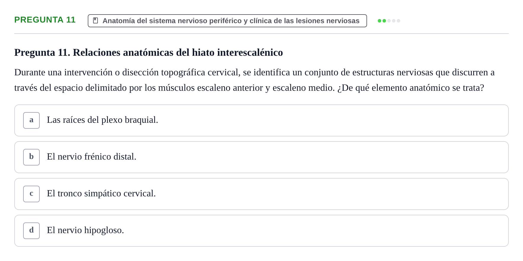 Enunciado: Pregunta 11