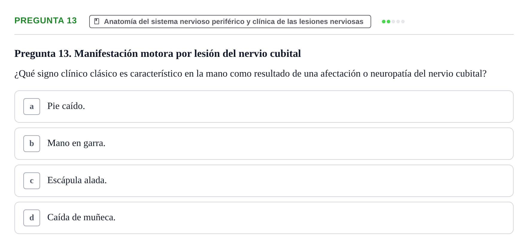 Enunciado: Pregunta 13