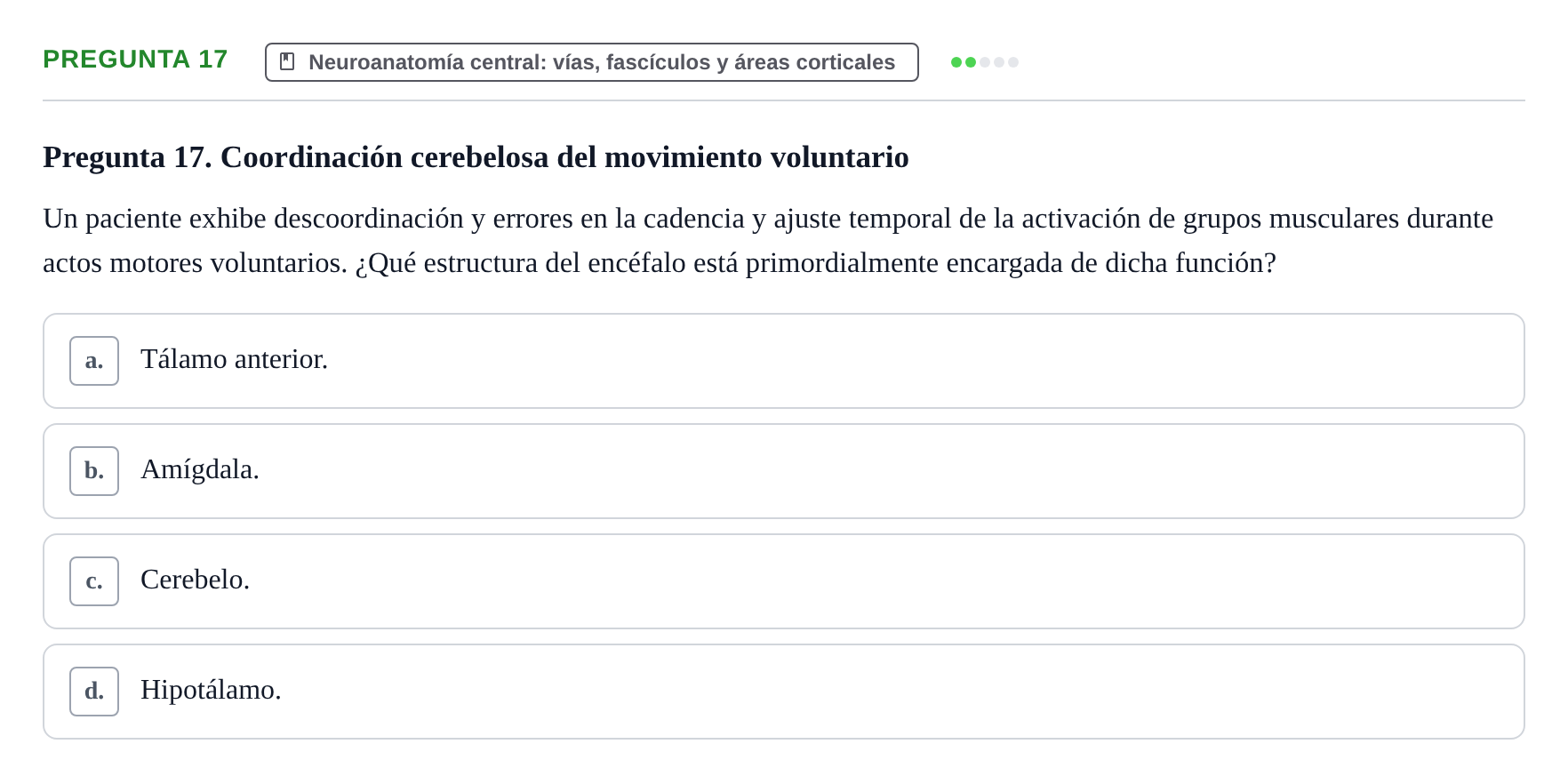 Enunciado: Pregunta 17