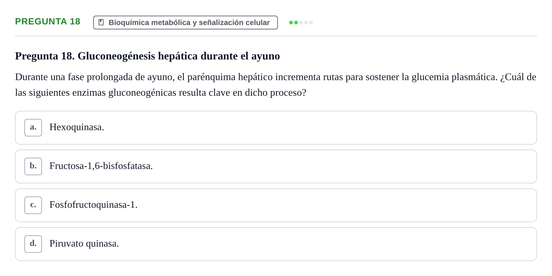 Enunciado: Pregunta 18