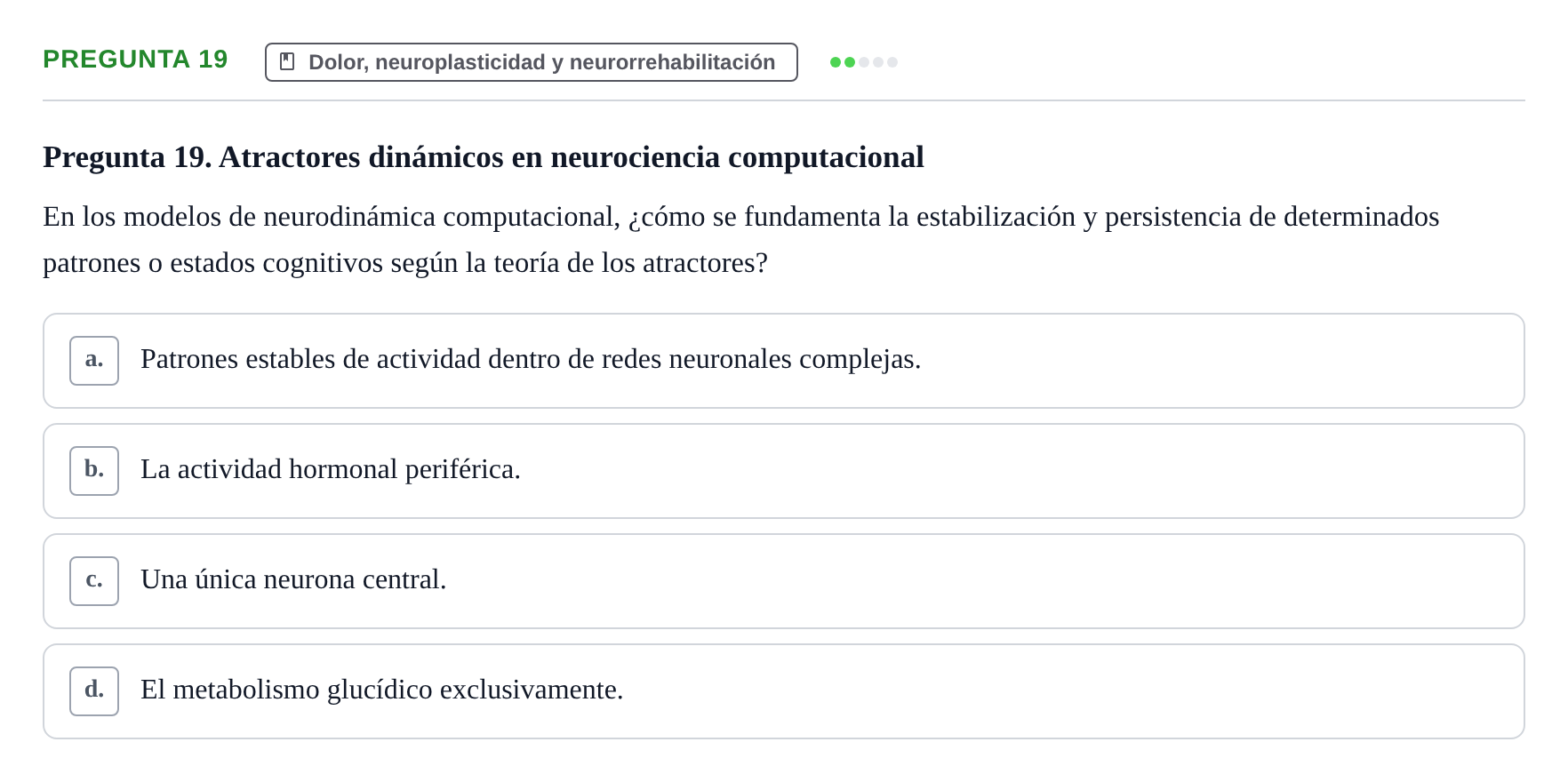 Enunciado: Pregunta 19