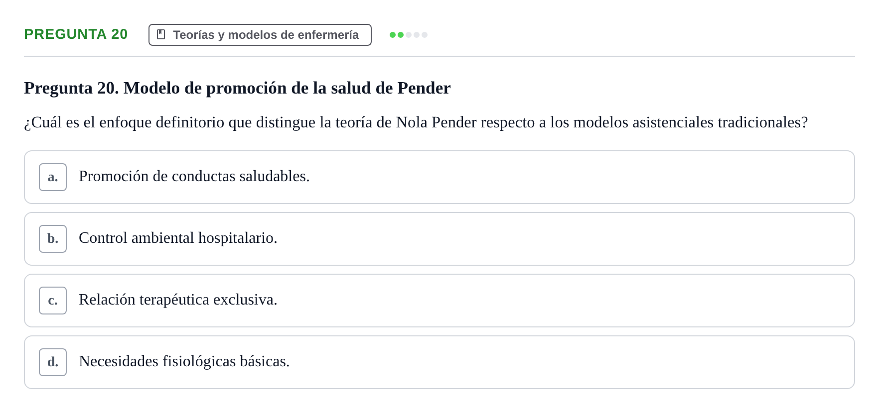 Enunciado: Pregunta 20