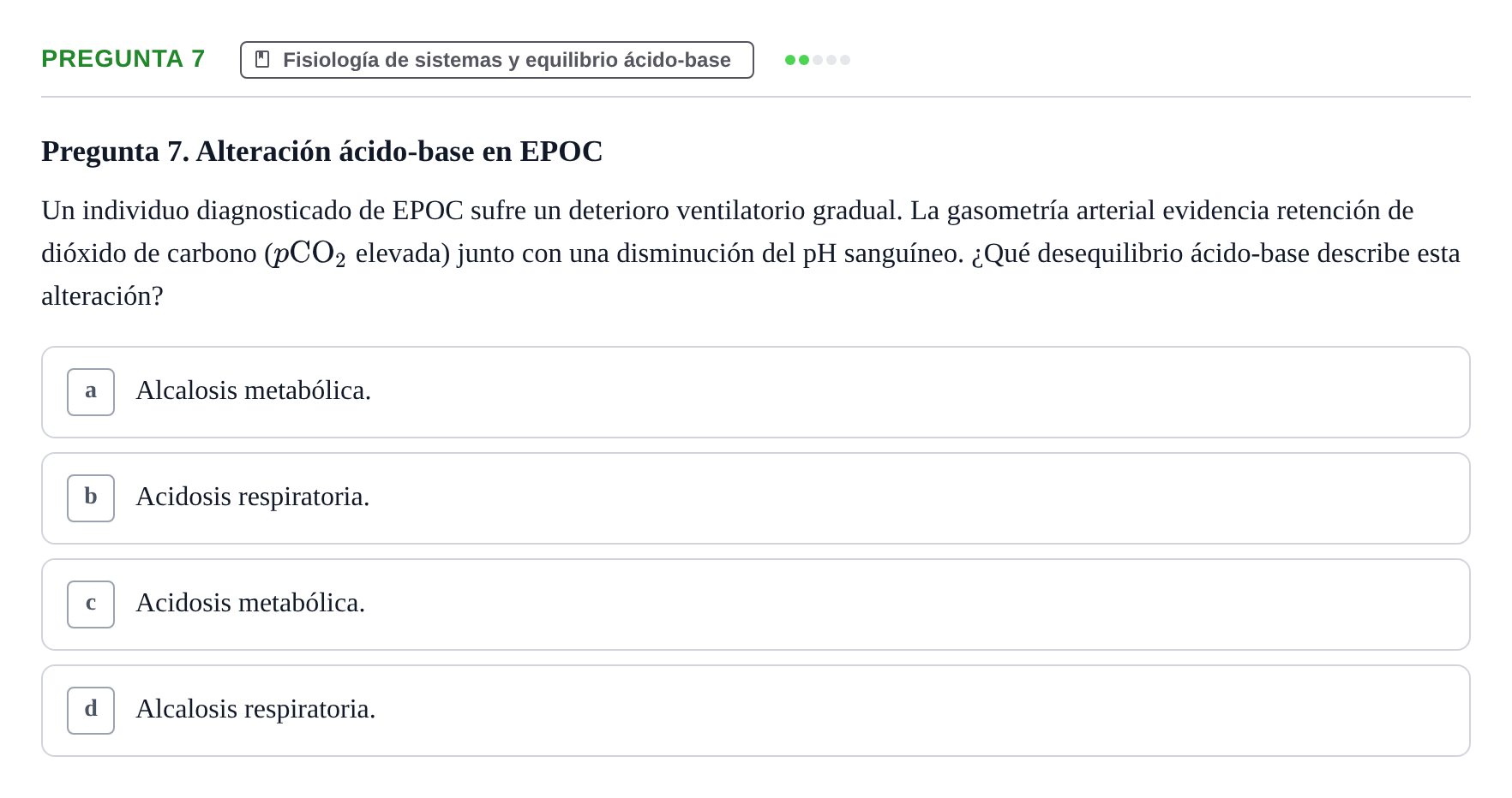 Enunciado: Pregunta 7