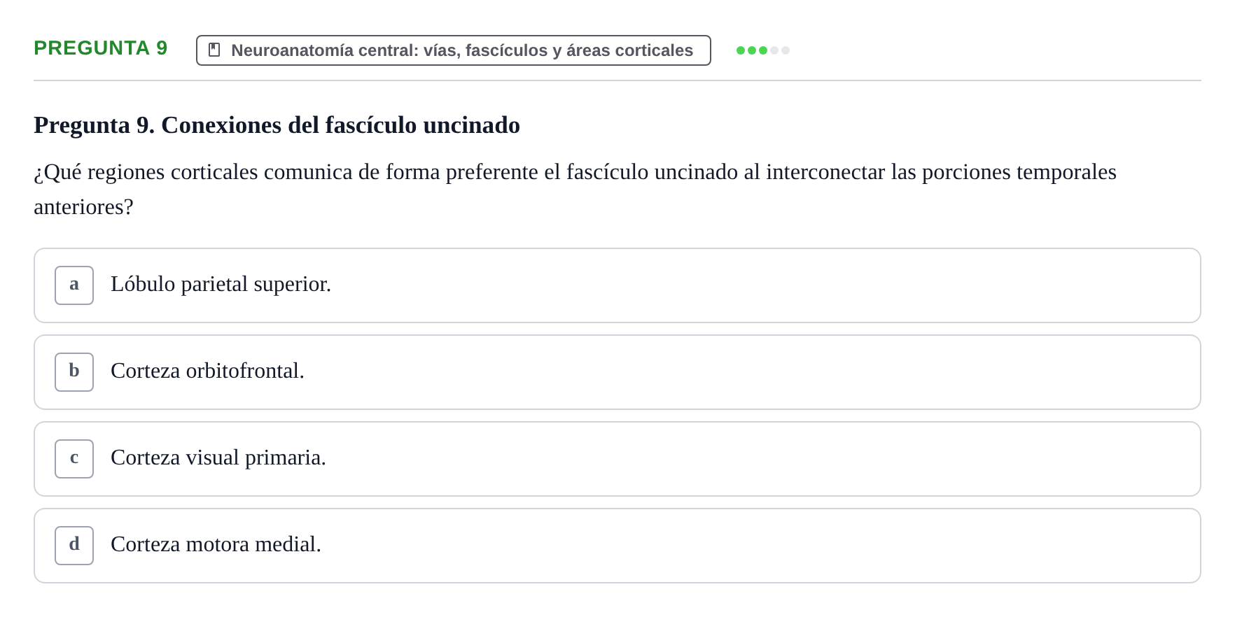 Enunciado: Pregunta 9