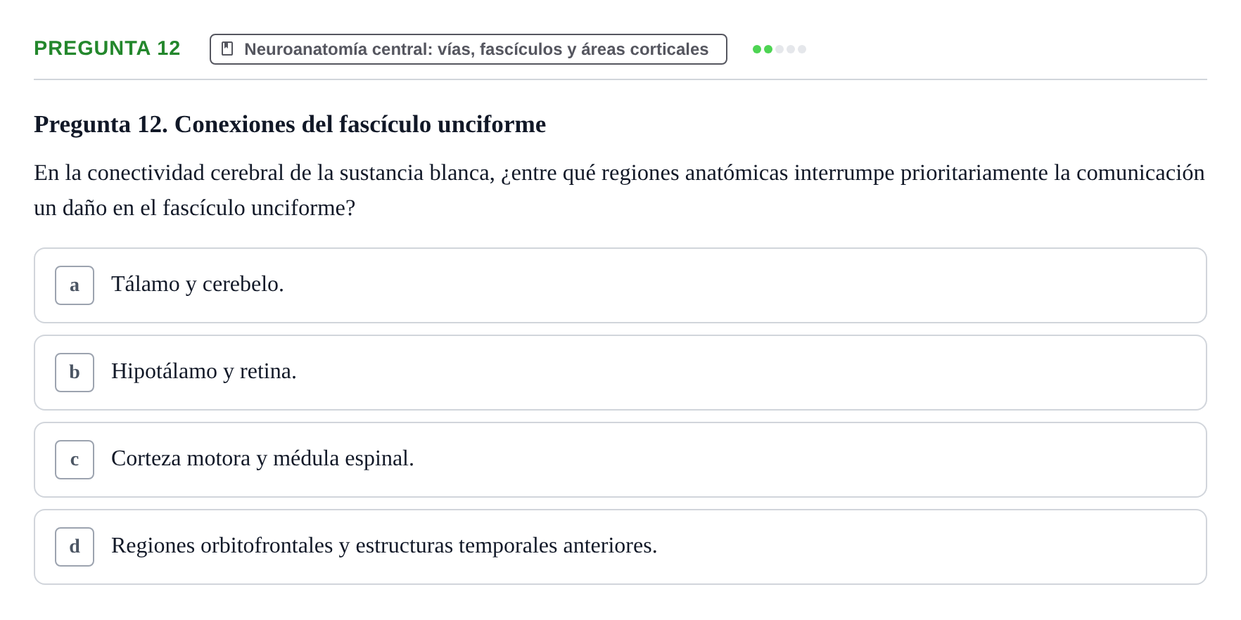 Enunciado: Pregunta 12