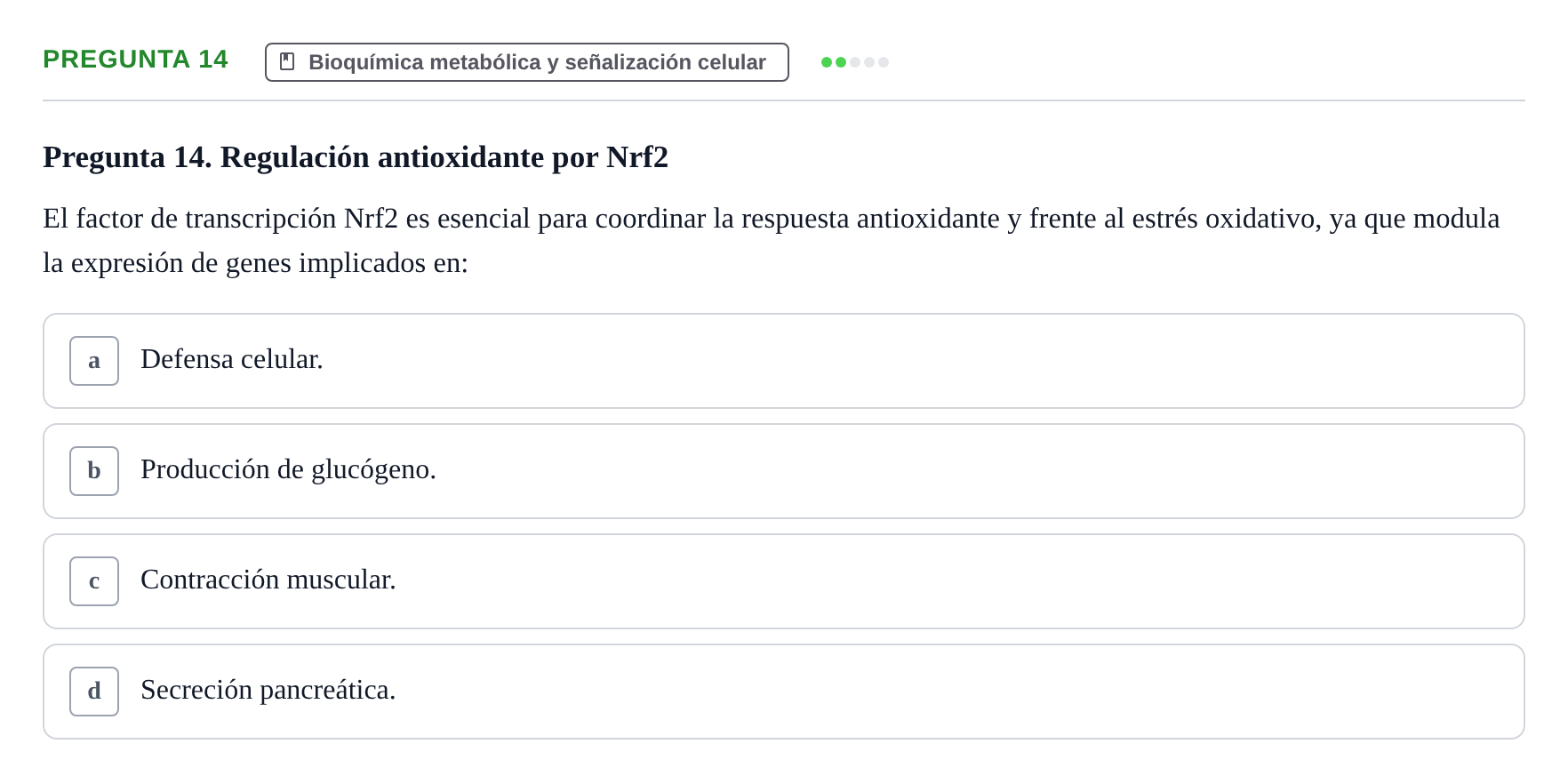 Enunciado: Pregunta 14