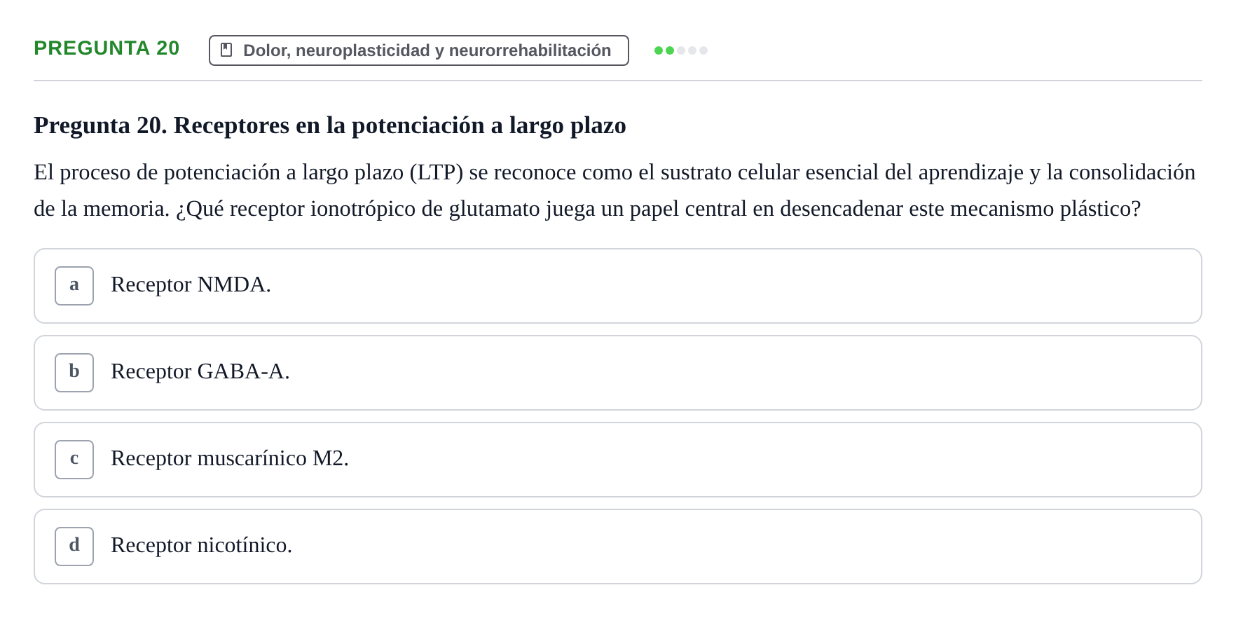 Enunciado: Pregunta 20