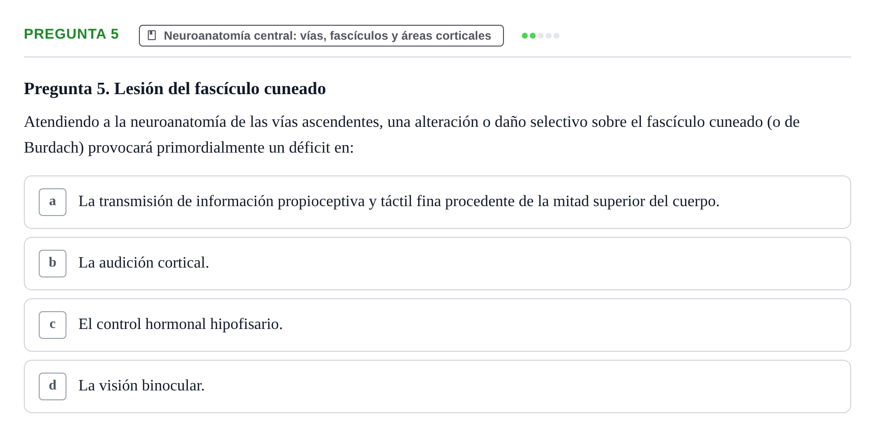 Enunciado: Pregunta 5