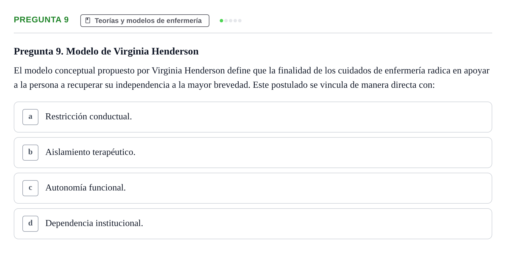 Enunciado: Pregunta 9