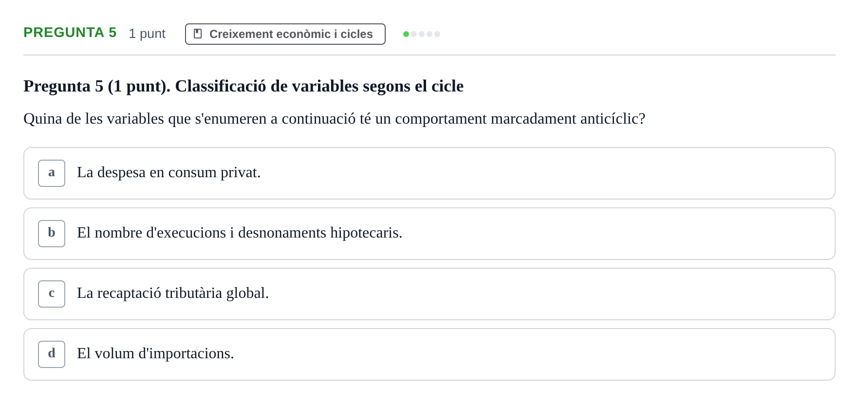 Enunciado: Pregunta 5 · Introducció a l’Economia UDG 2019