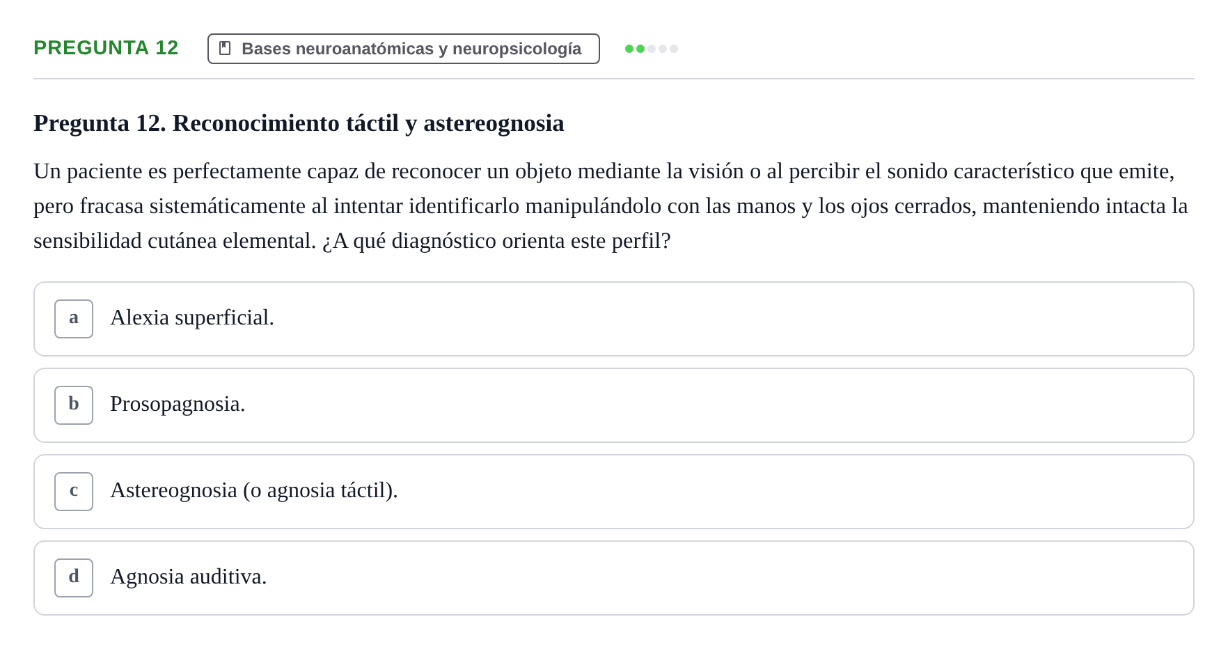 Enunciado: Pregunta 12