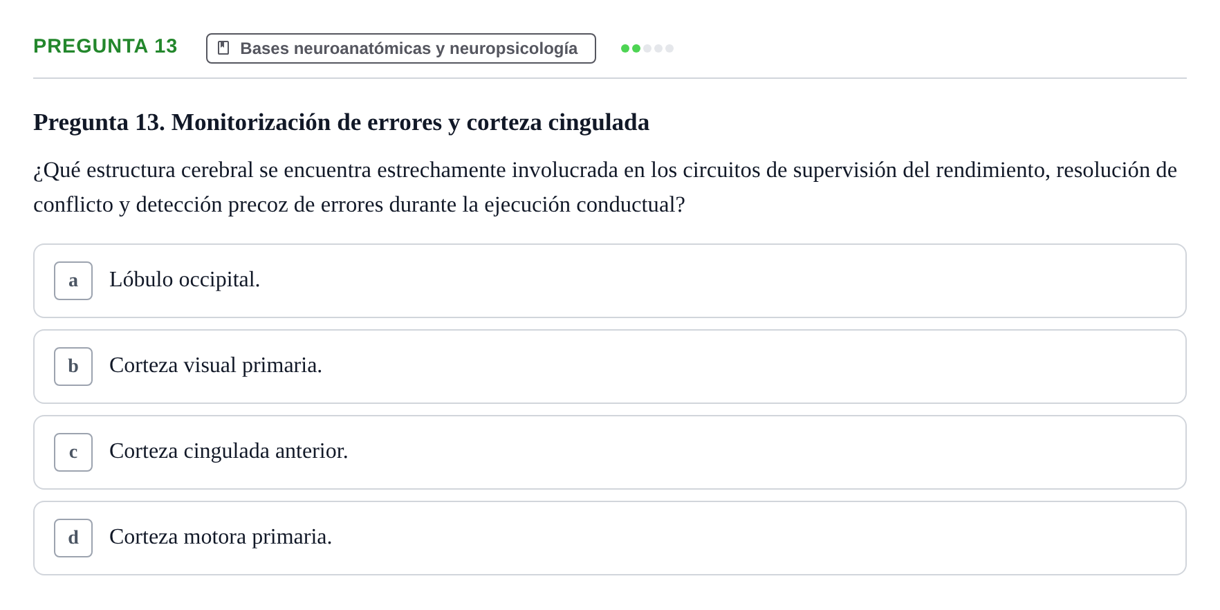 Enunciado: Pregunta 13