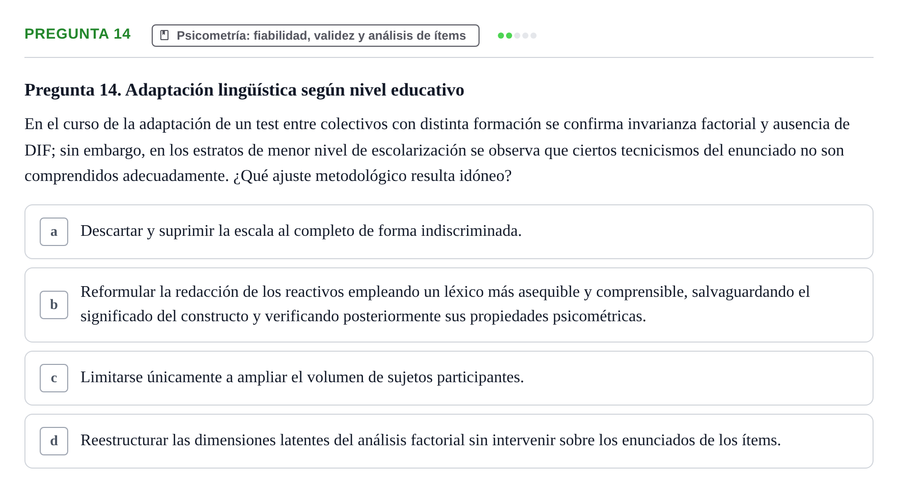 Enunciado: Pregunta 14