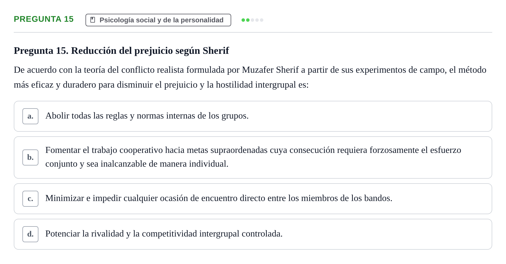 Enunciado: Pregunta 15
