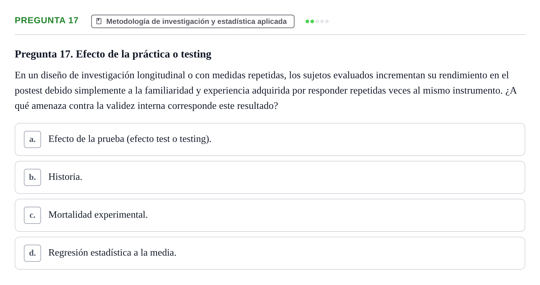 Enunciado: Pregunta 17