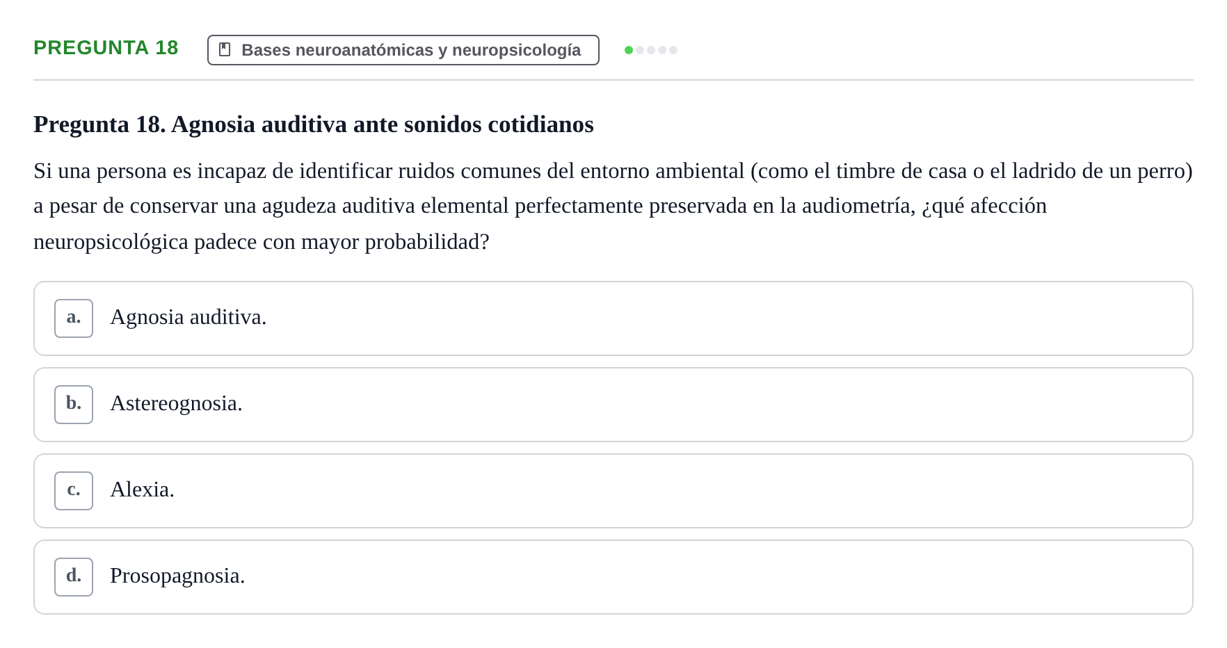 Enunciado: Pregunta 18
