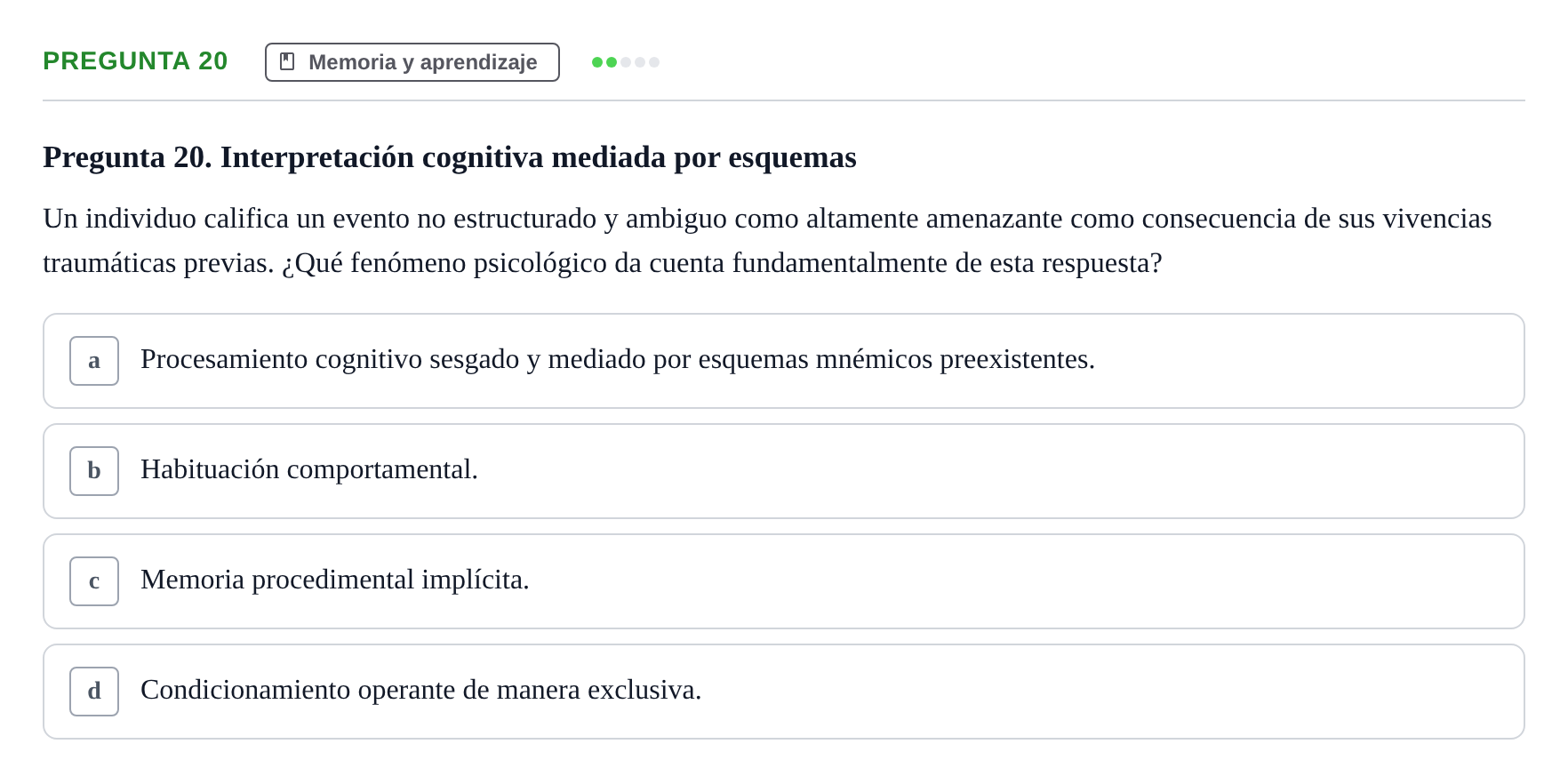 Enunciado: Pregunta 20