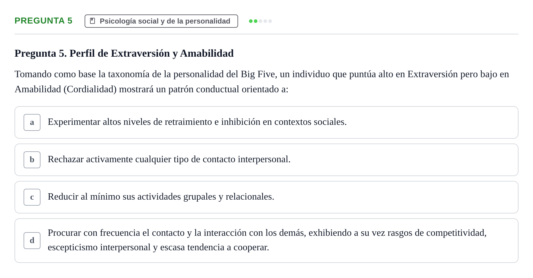 Enunciado: Pregunta 5
