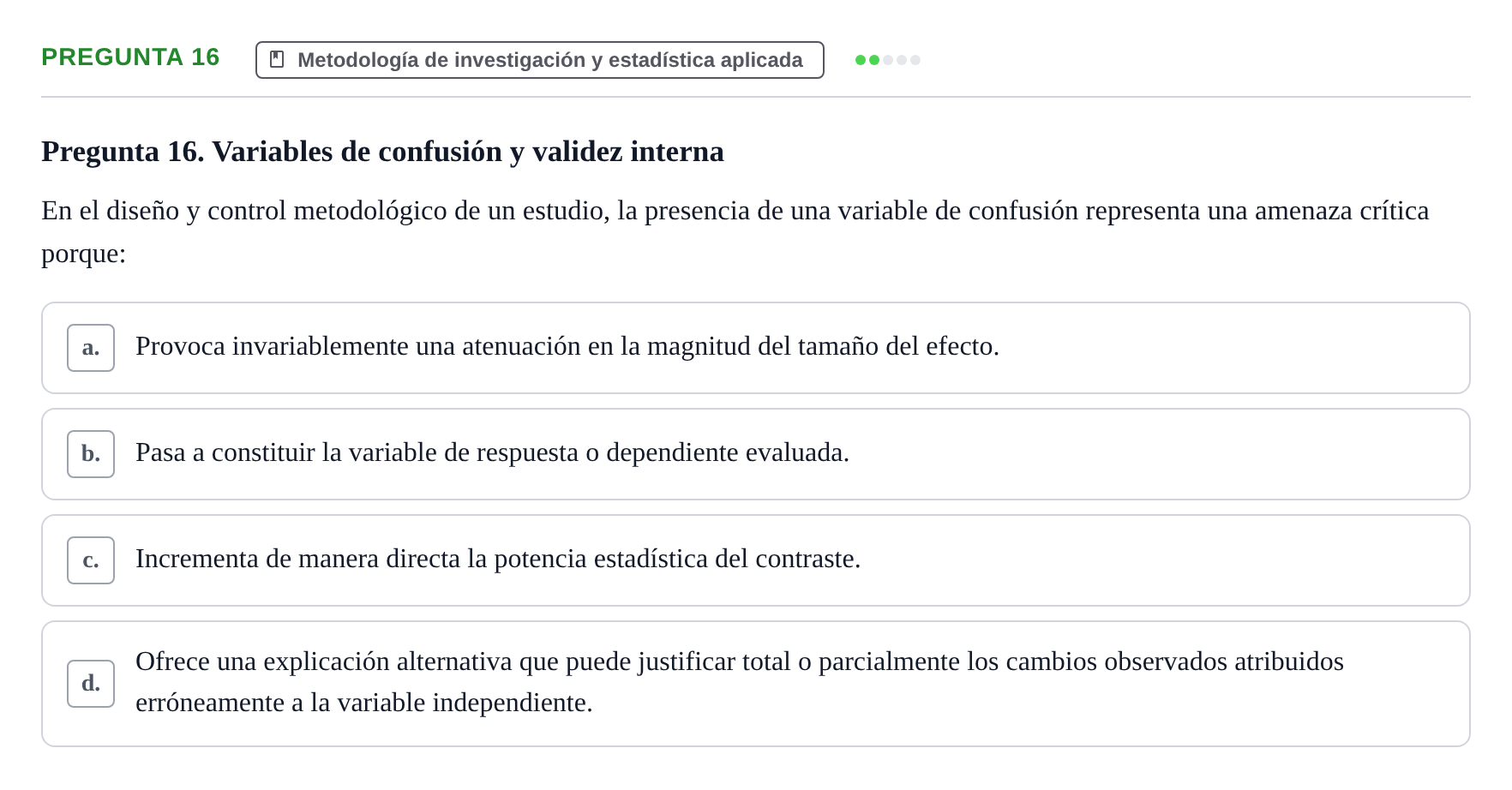 Enunciado: Pregunta 16