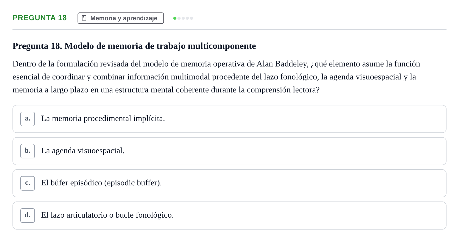 Enunciado: Pregunta 18