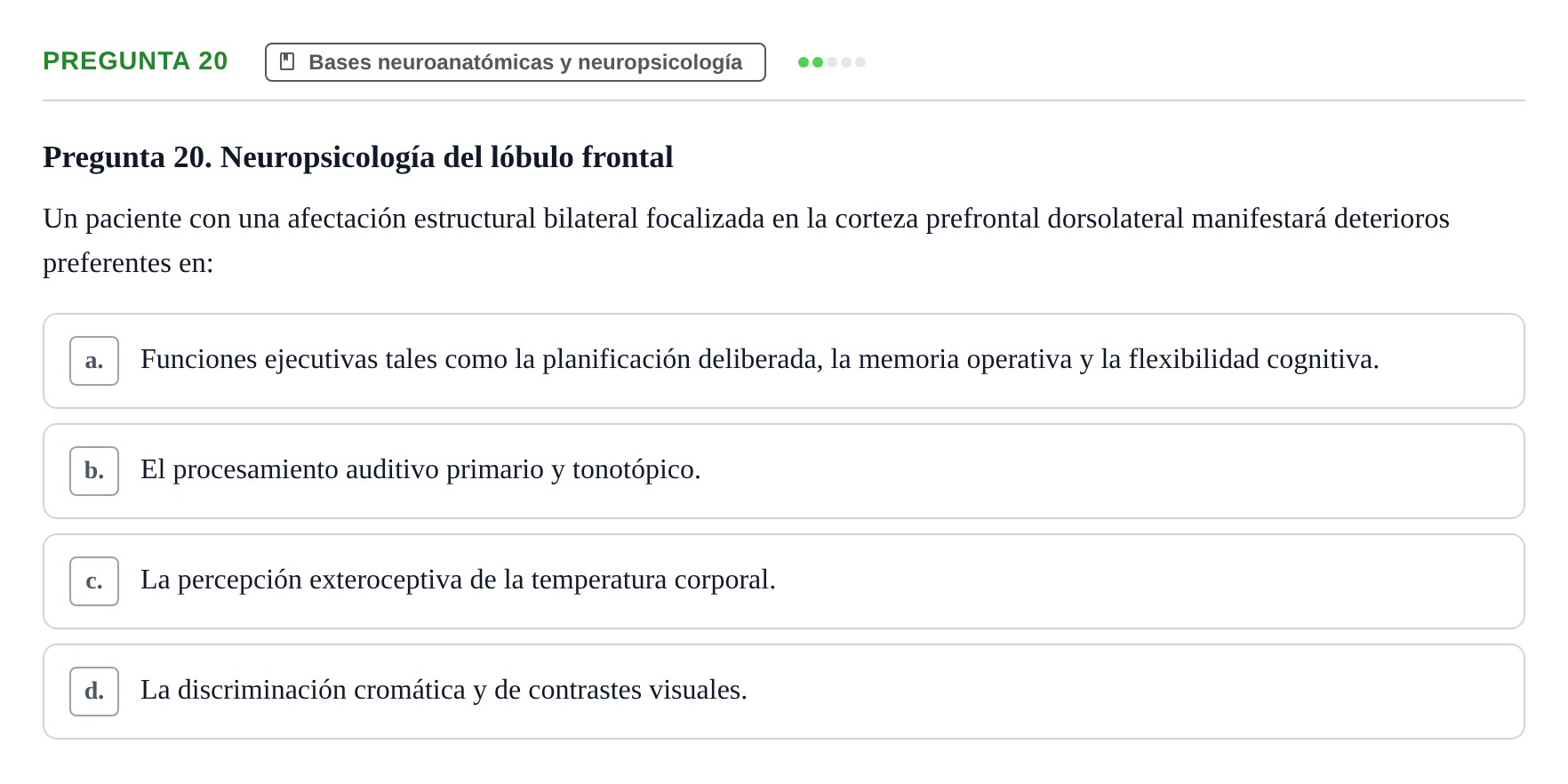Enunciado: Pregunta 20