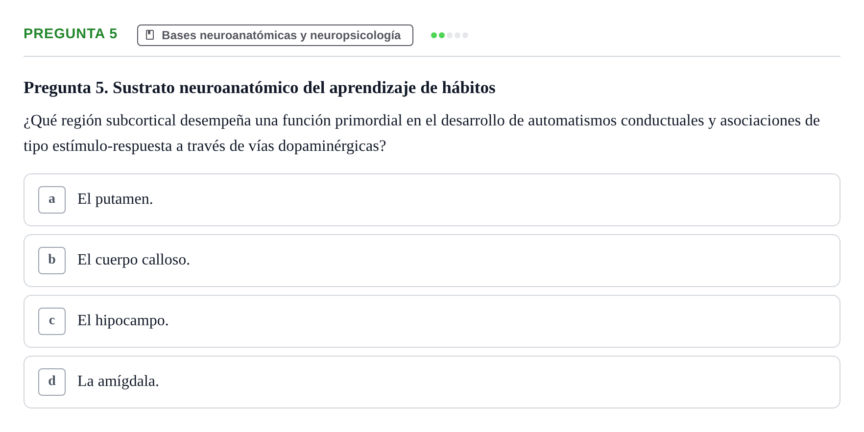 Enunciado: Pregunta 5