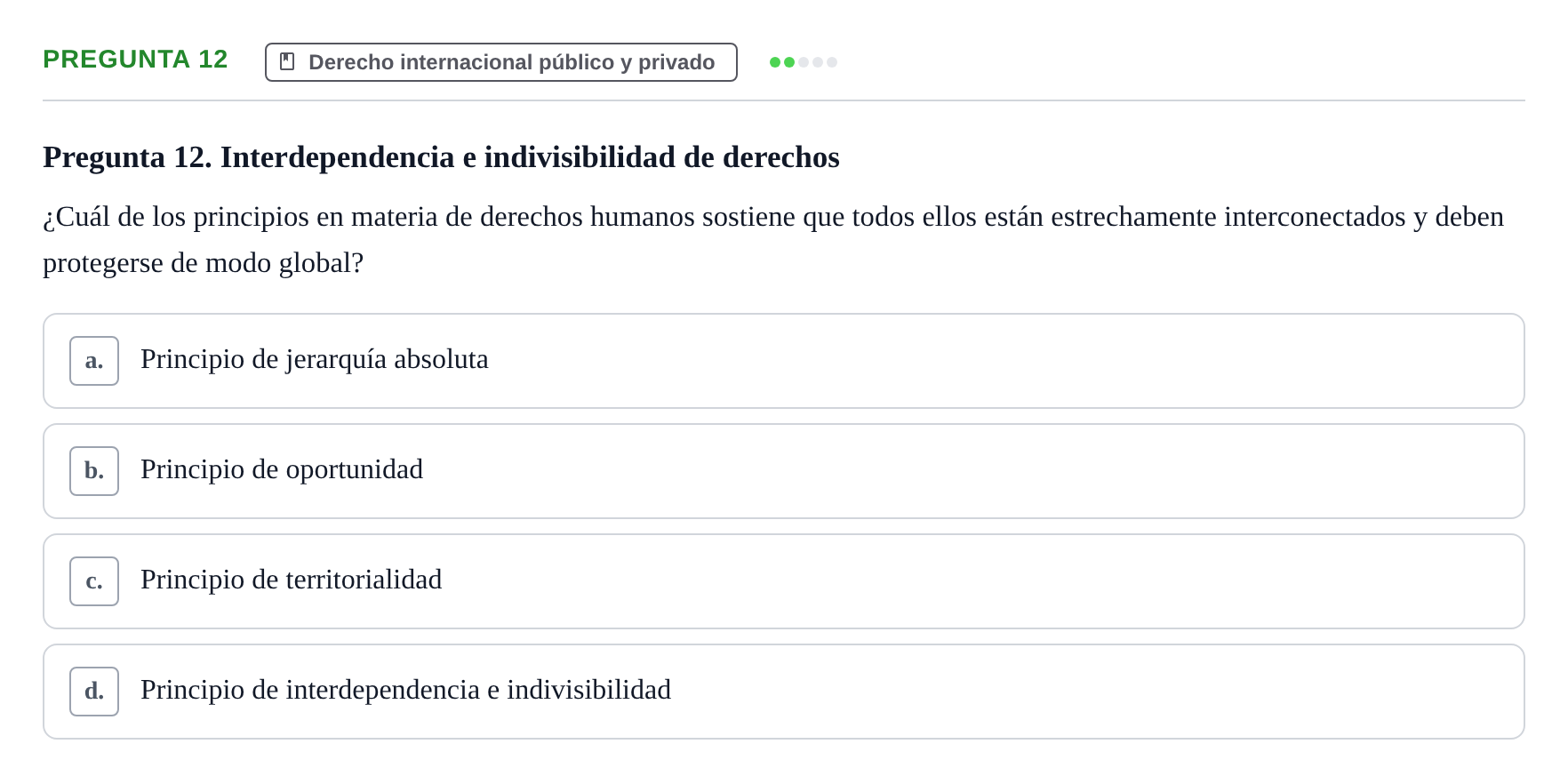 Enunciado: Pregunta 12